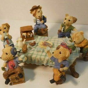 Pirate Bears Beer Party Figurine Set Hand Painted 7 Pcs #Fig702